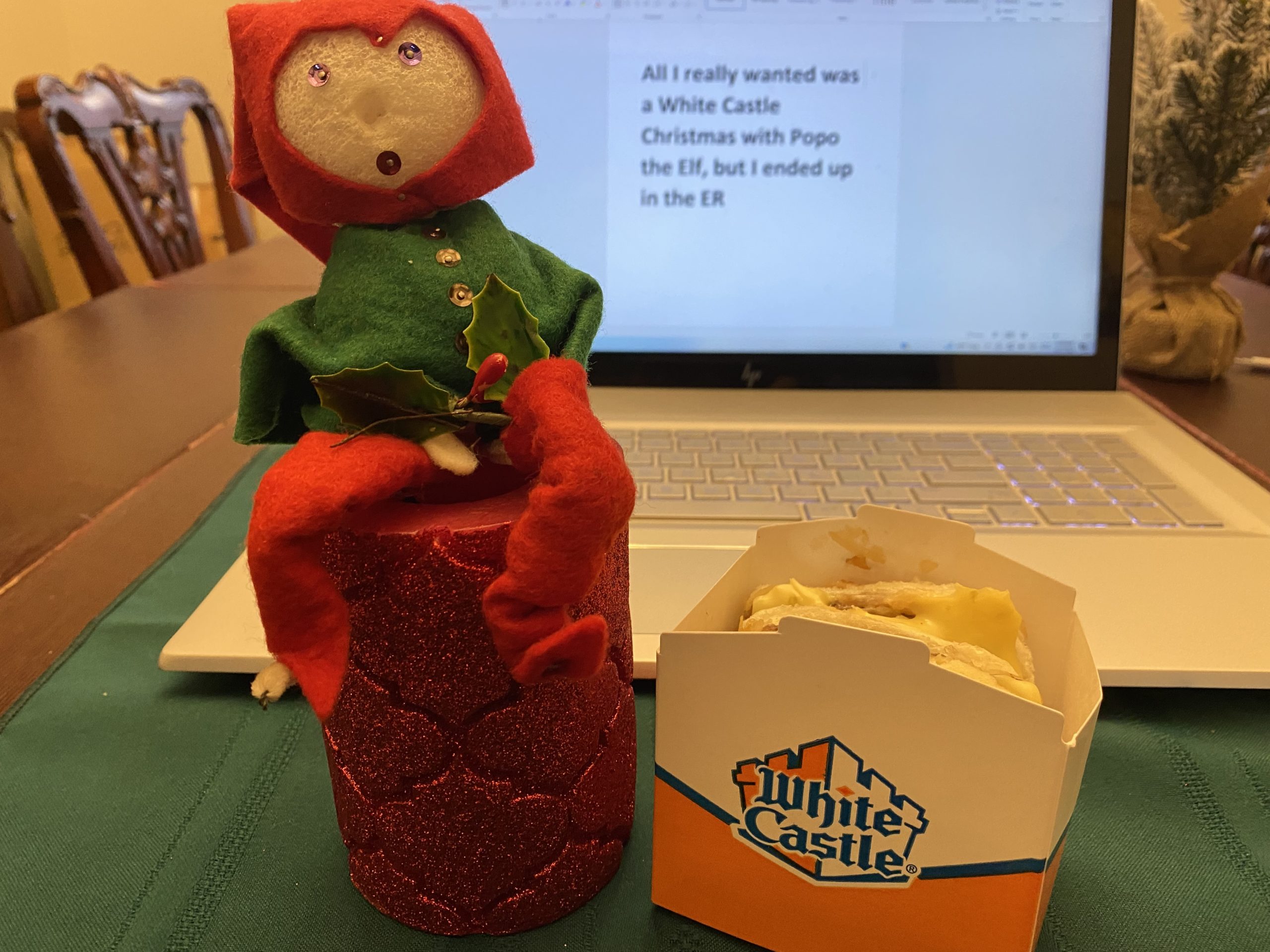 Featured image for “All I really wanted was a White Castle Christmas with Popo the Elf, but I ended up in the ER”